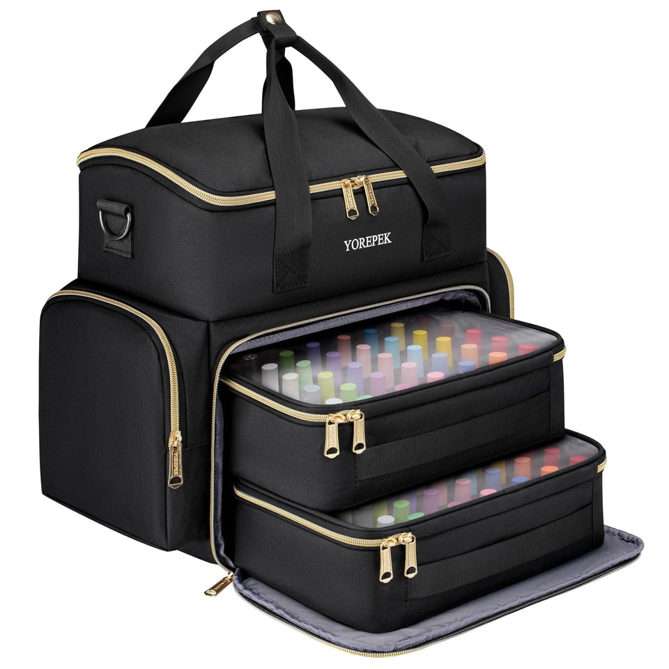 YOREPEK top compartment keeps lamp and tools within reach
