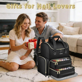 YOREPEK upper layer storage with UV lamp and tool compartments for nail tech setups.