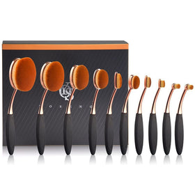 Yoseng makeup brushes set in rose gold box, elegant starter kit for flawless application.
