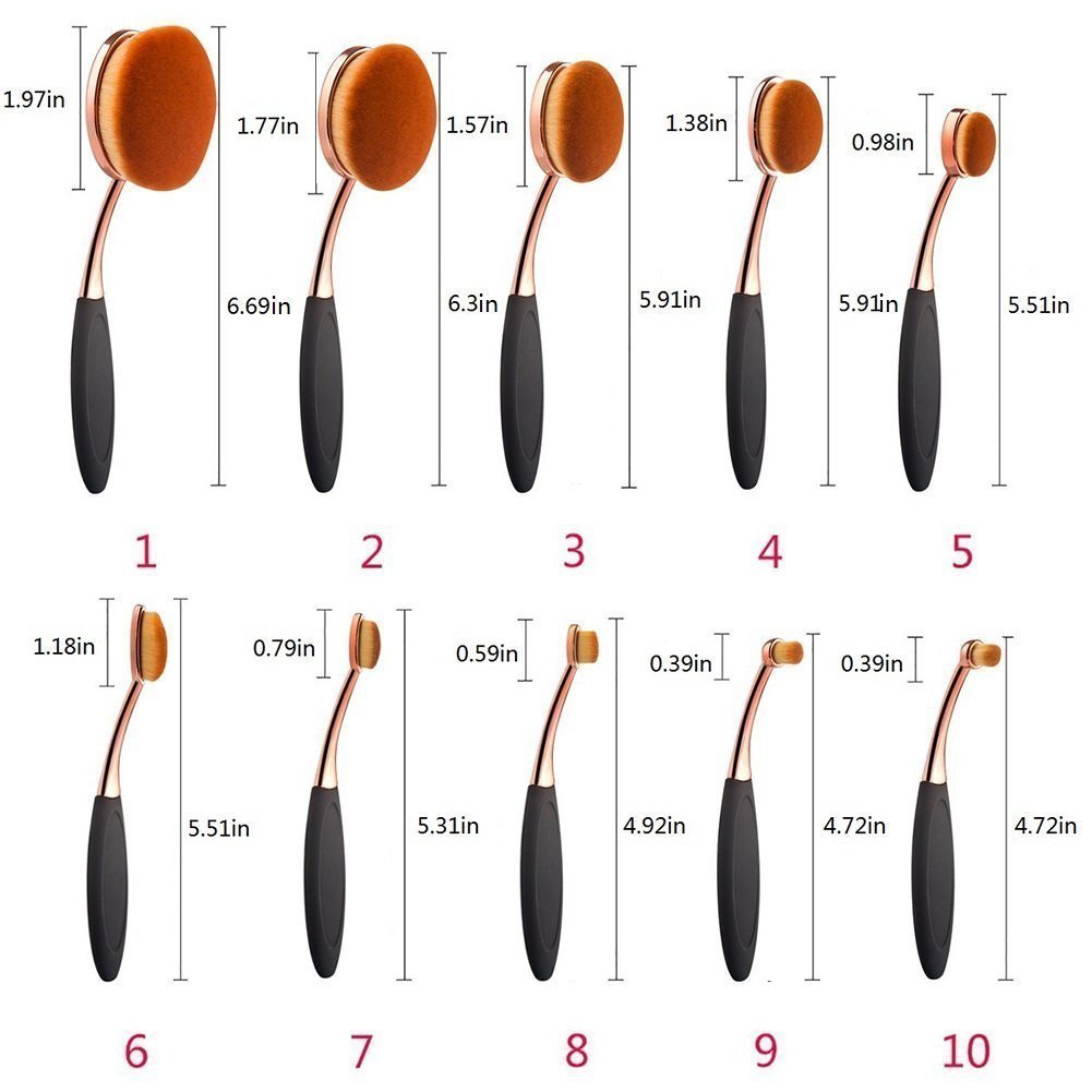 Rose-gold handle detail emphasizes luxurious feel and grip for precise makeup.