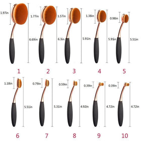 Rose-gold handle detail emphasizes luxurious feel and grip for precise makeup.