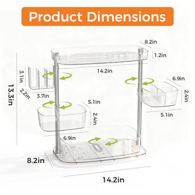 YOSHIONAL rotating vanity organizer side view highlights stable suction base