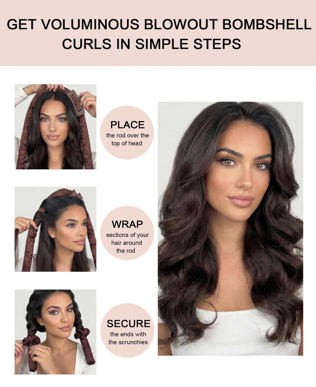 YOSHUYUKI original heatless curler close-up showing smooth satin surface.