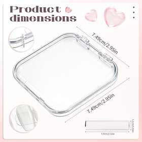 YOSMAKIY clear nail storage box with lid open, showcasing secure nail presentation.