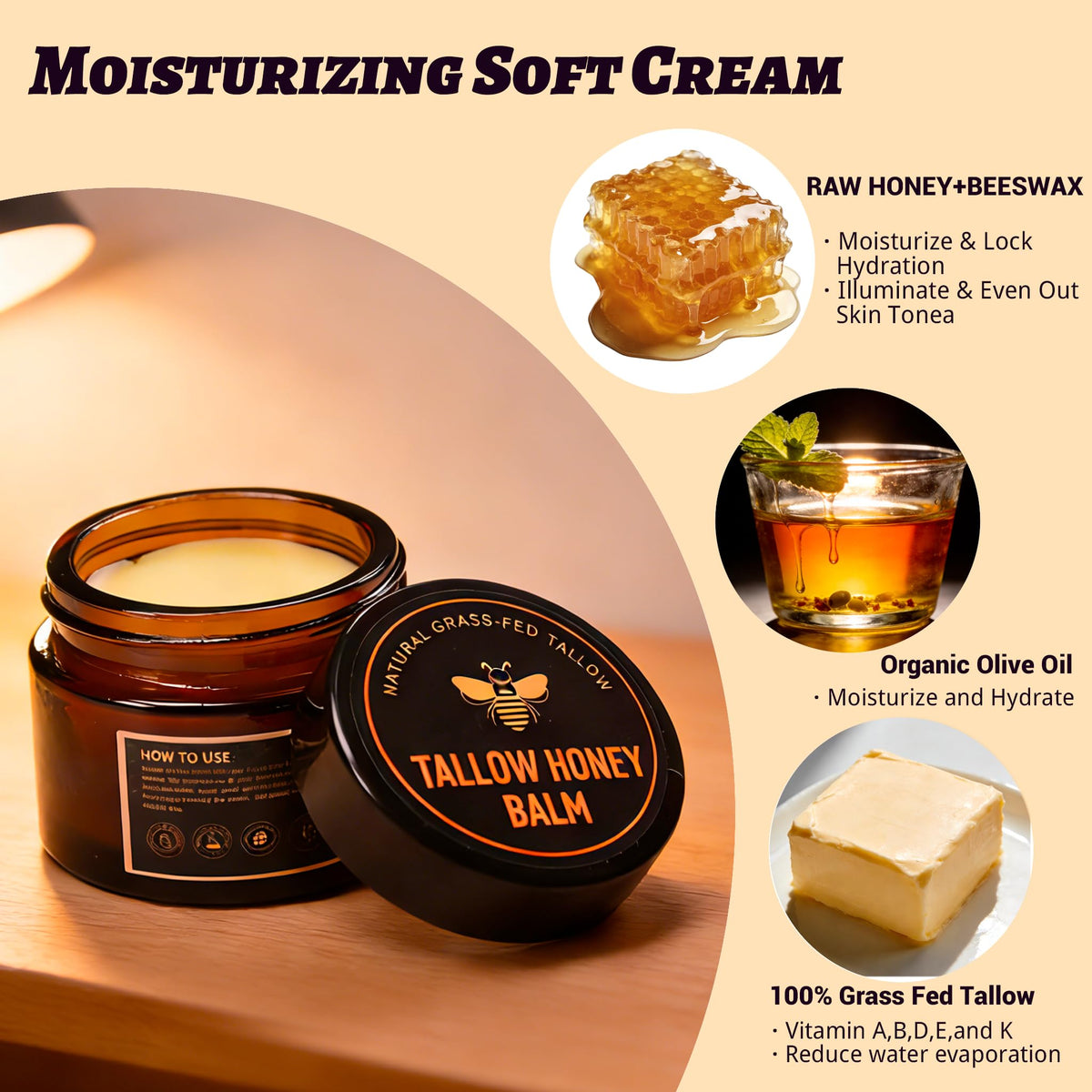 Face and body moisturizer in a portable 2 oz jar.