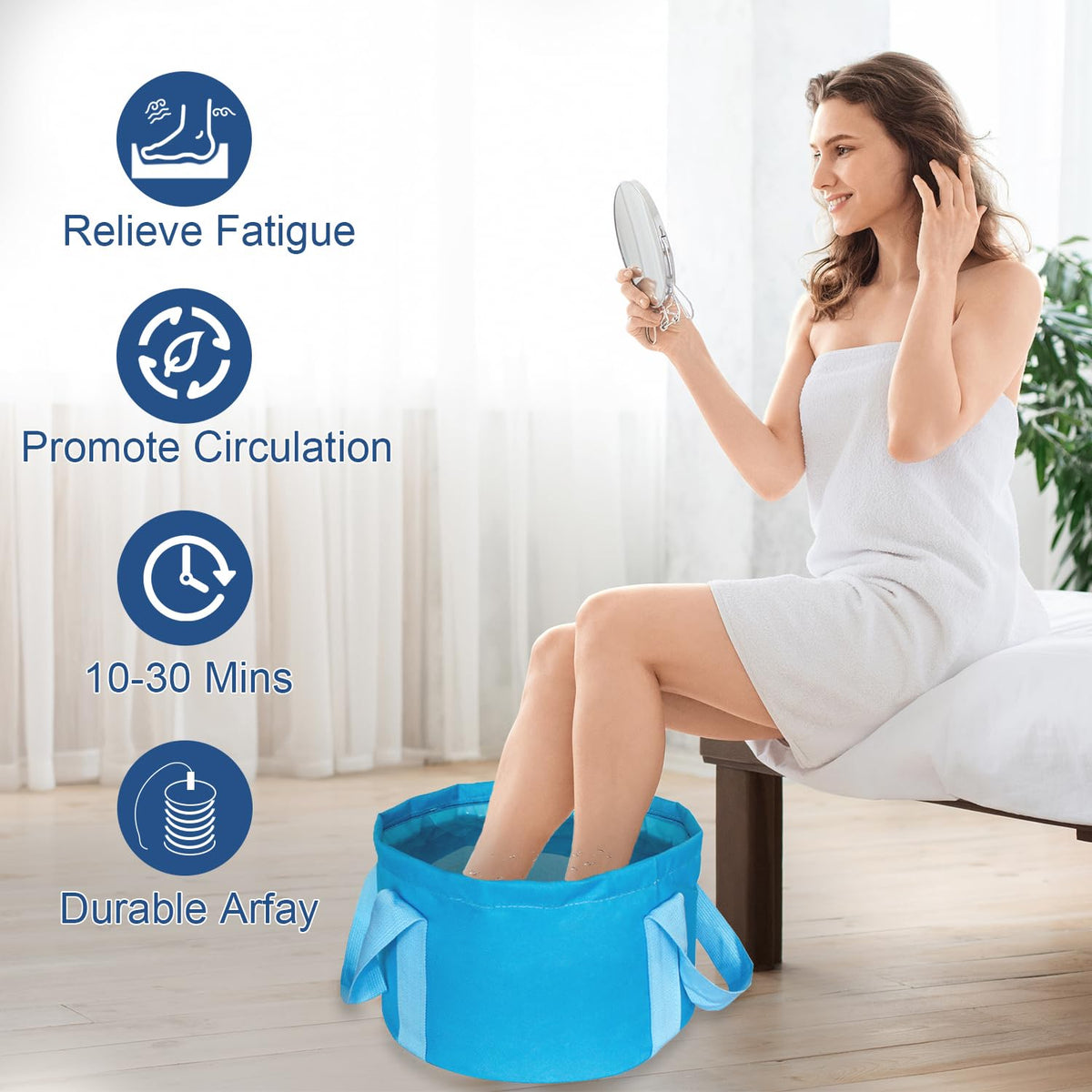 YoTmake foot bath in use during a relaxing spa session at home