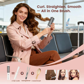 Youbella curling brush ready for touch-ups at home or travel.