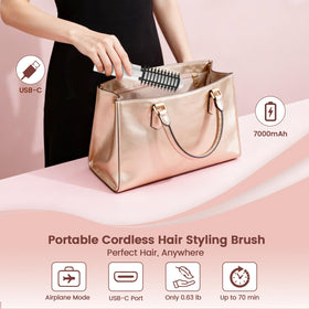Detachable comb attachment on Youbella cordless curling brush.