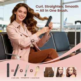 Youbella cordless hair curler brush ionic care reduces frizz and boosts shine