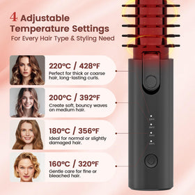 Youbella cordless hair curler brush compact lightweight design fits in bags