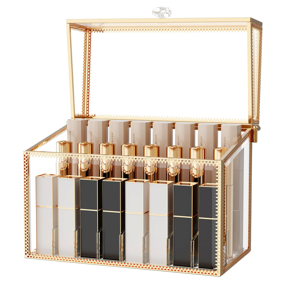 Youdepot lipstick-organizer-24-slots keeps lipsticks neatly organized and easy to reach.