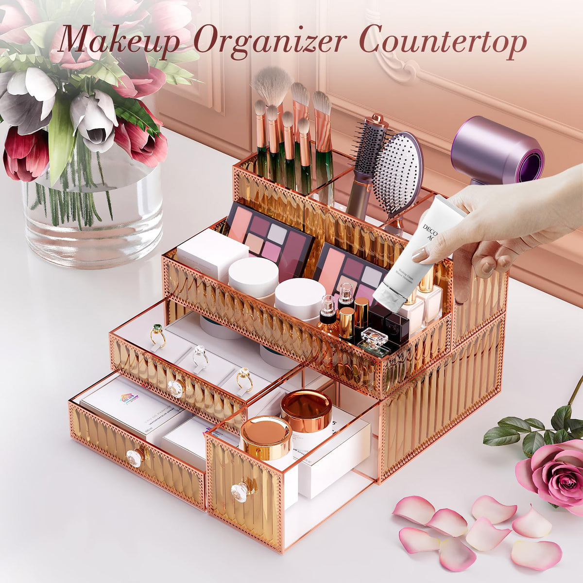 Youdepot perfume display presents favorites in a compact vanity shelf.