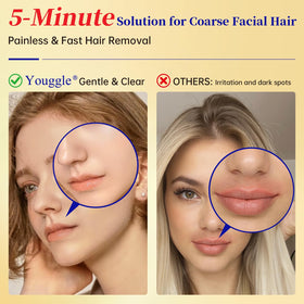 Youggle chin application, helps maintain natural texture while treating fine hair.