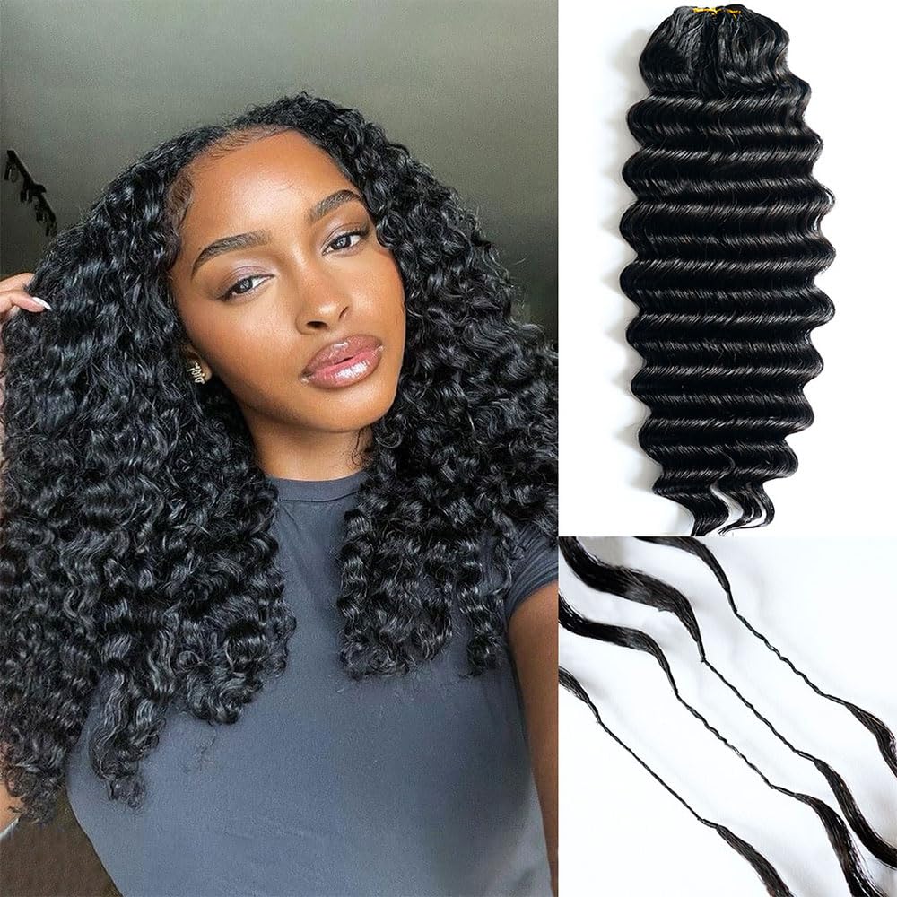 Youleas deep-wave curly crochet hair extensions offer natural fullness and soft movement.