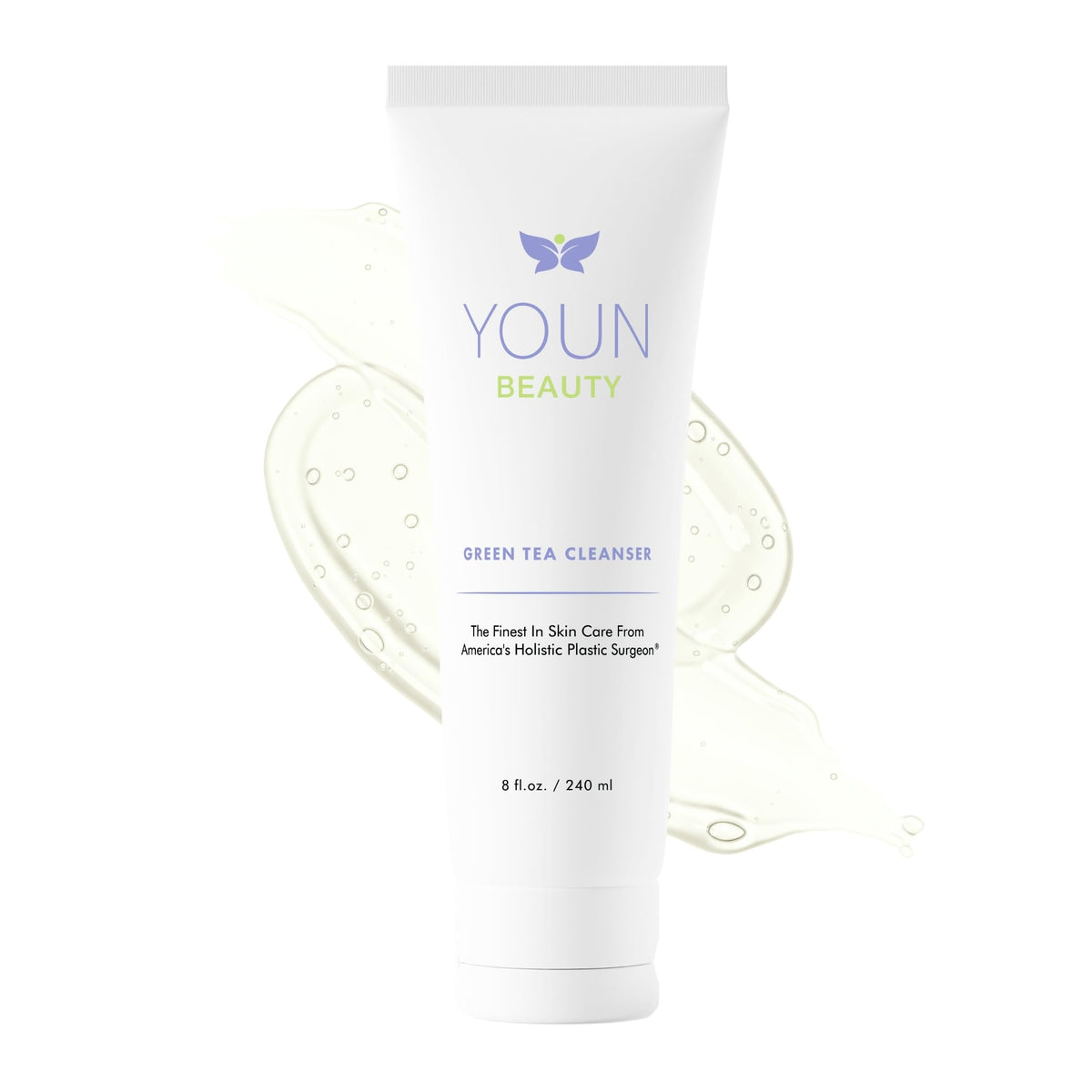 YOUN Beauty Green Tea Face Cleanser bottle ideal for daily refreshing cleanse.