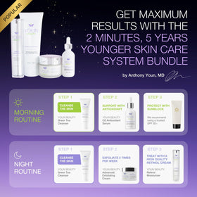 YOUN Beauty Green Tea Cleanser packaging communicates ethical skincare and natural ingredients.