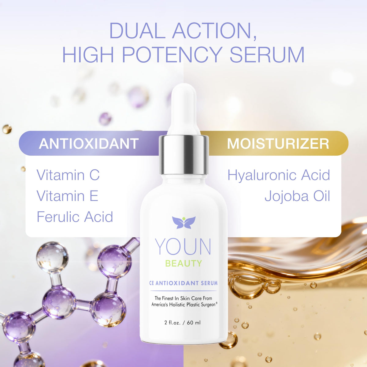 YOUN Beauty opaque glass bottle packaging preserving serum potency