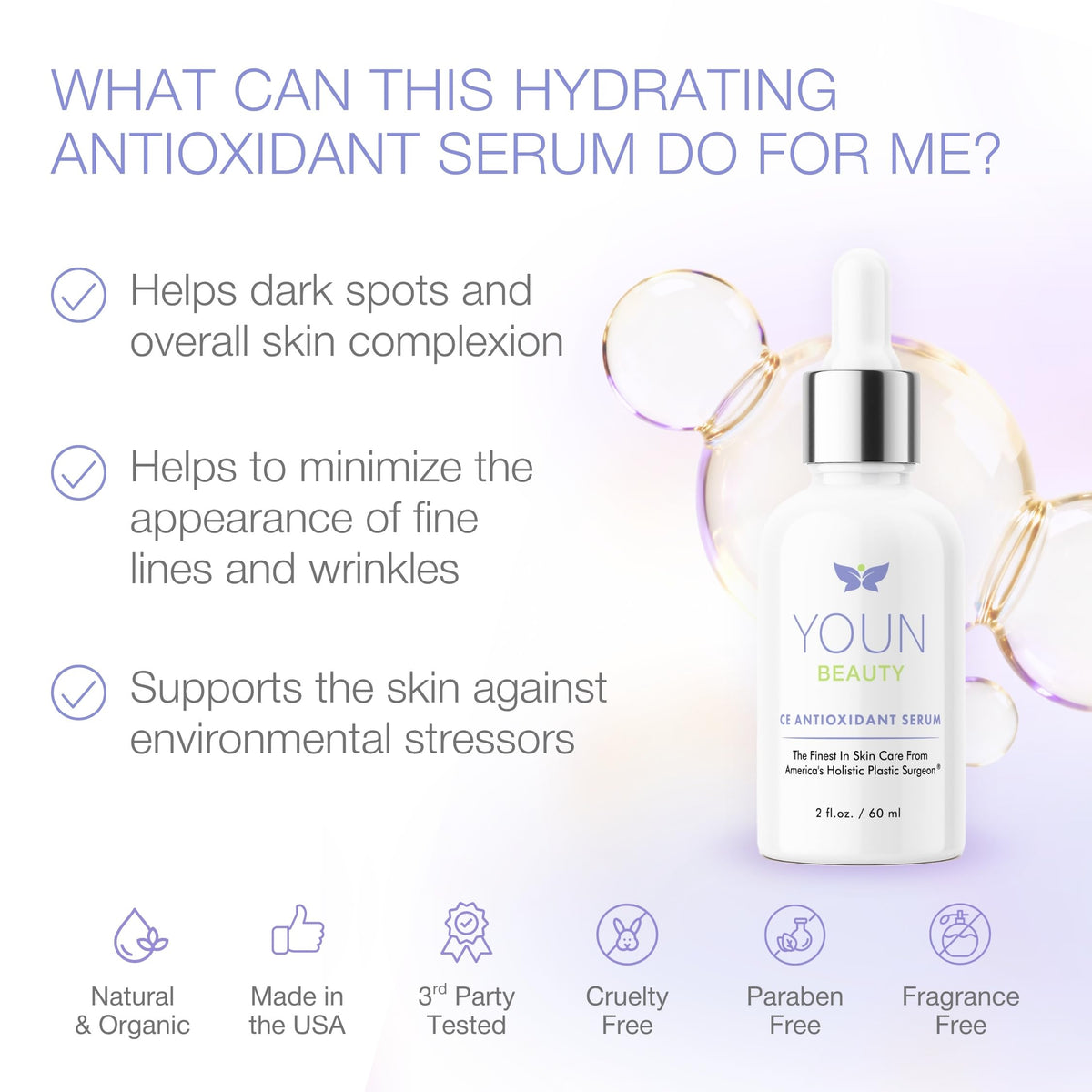 YOUN Beauty hyaluronic acid texture illustrating lightweight hydration