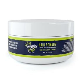 YOUNG KING HAIR CARE kids pomade jar close-up showing light hold for natural curls.