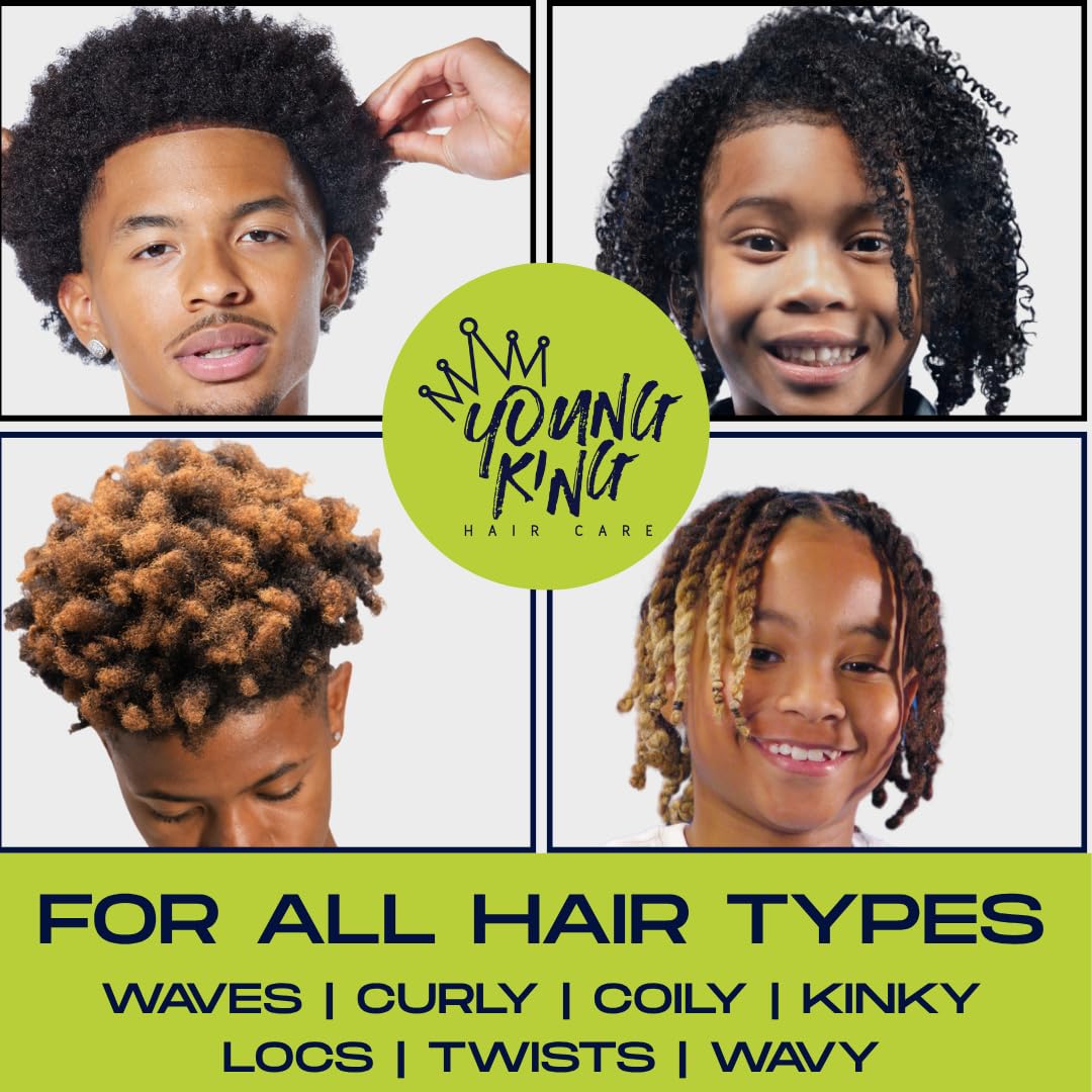 YOUNG KING HAIR CARE packaging on shelf promoting inclusive grooming for boys.