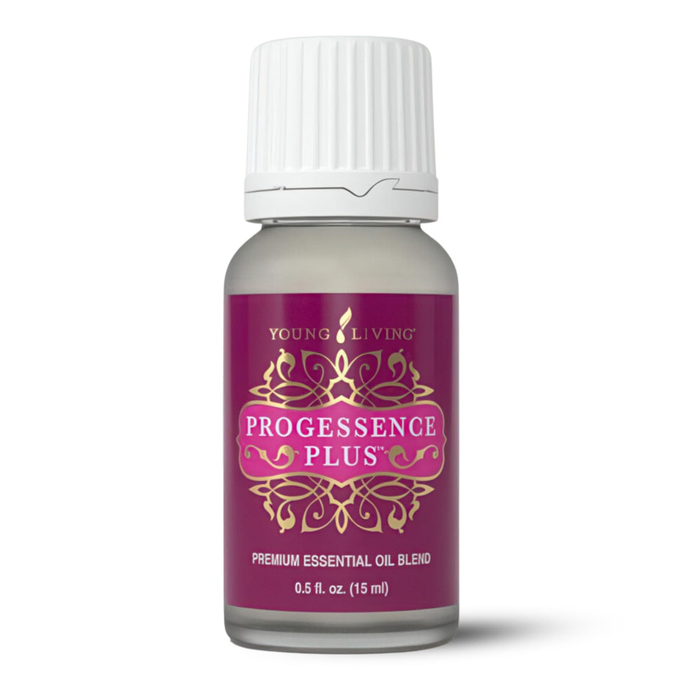 Young Living Progressence Serum bottle showing a calming, skin-friendly formula for daily use.