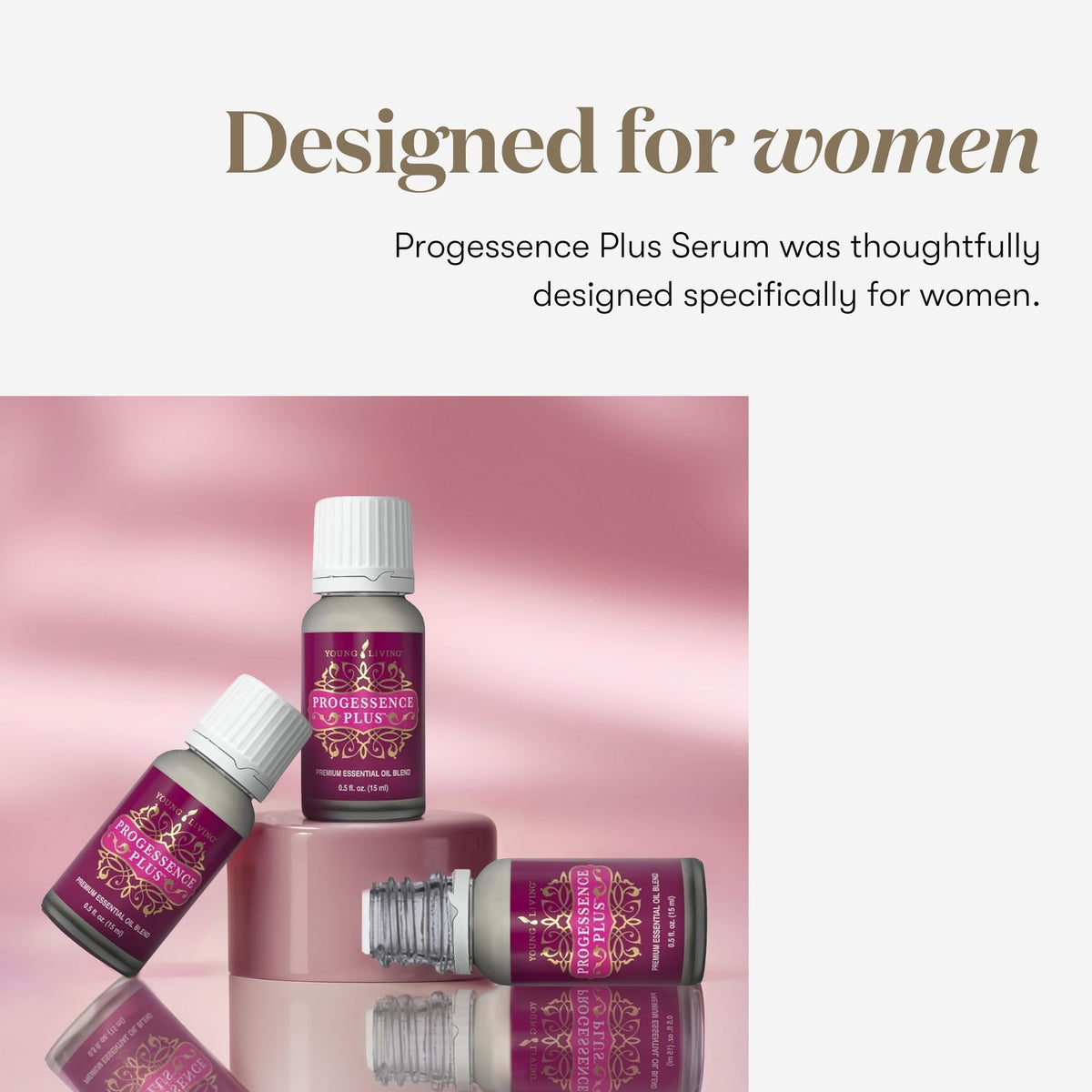 Young Living Progressence Serum packaging box highlights premium wellness branding.