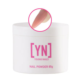 Young Nails Acrylic Cover Powder color range featuring nude, pink, and clear shades for versatile designs.