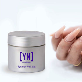 Young Nails Synergy Flex Gel self-leveling for quick, even coverage.