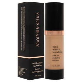 Swatch showing dewy skin glow with Youngblood Mineral Foundation.
