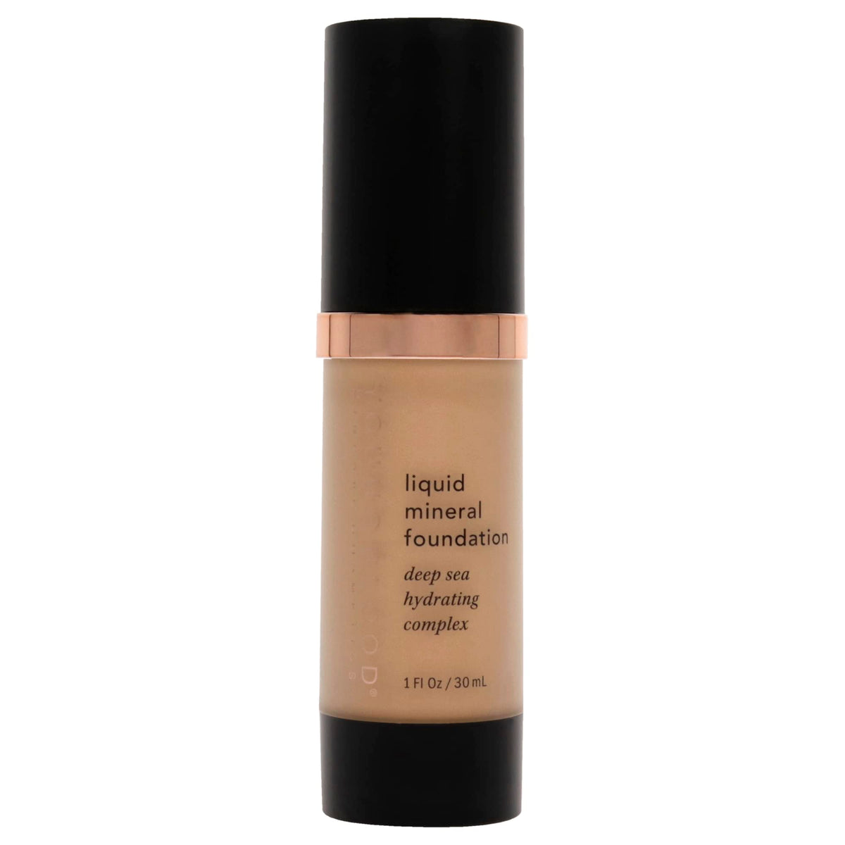 The Youngblood Liquid Mineral Foundation Sun Kissed bottle with a dewy finish.