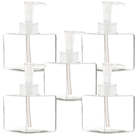 Youngever 5-pack clear pump bottles top view for convenient dispensing.