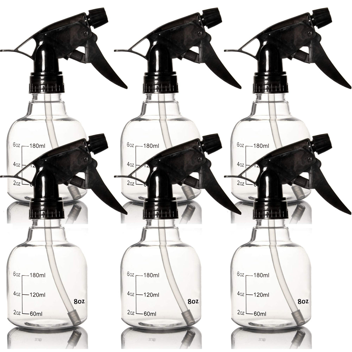 Youngever 8 oz spray bottle in a six-pack for easy, mess-free cleaning and organization.