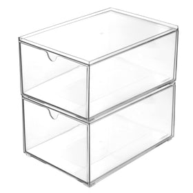 Youngever stackable drawer set 2pack keeps vanity organized and clutter-free.