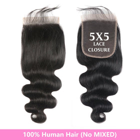 Youngirl 10-inch body wave closure for versatile styling