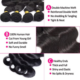 Youngirl Brazilian body wave 20-inch bundles provide fuller, cascading waves
