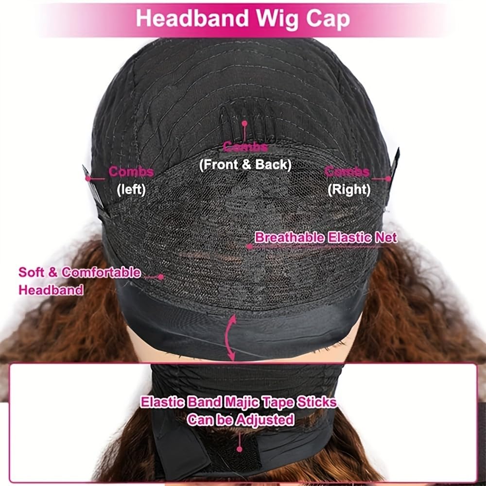 Youngirl glueless headband wig worn for quick daily wear.