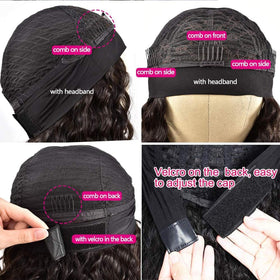 Youngirl Headband Wig cap detail, shows breathable cap and secure fit.