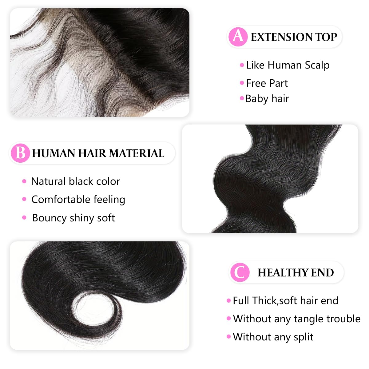 Youngirl pre-plucked closure with baby hair for natural hairline