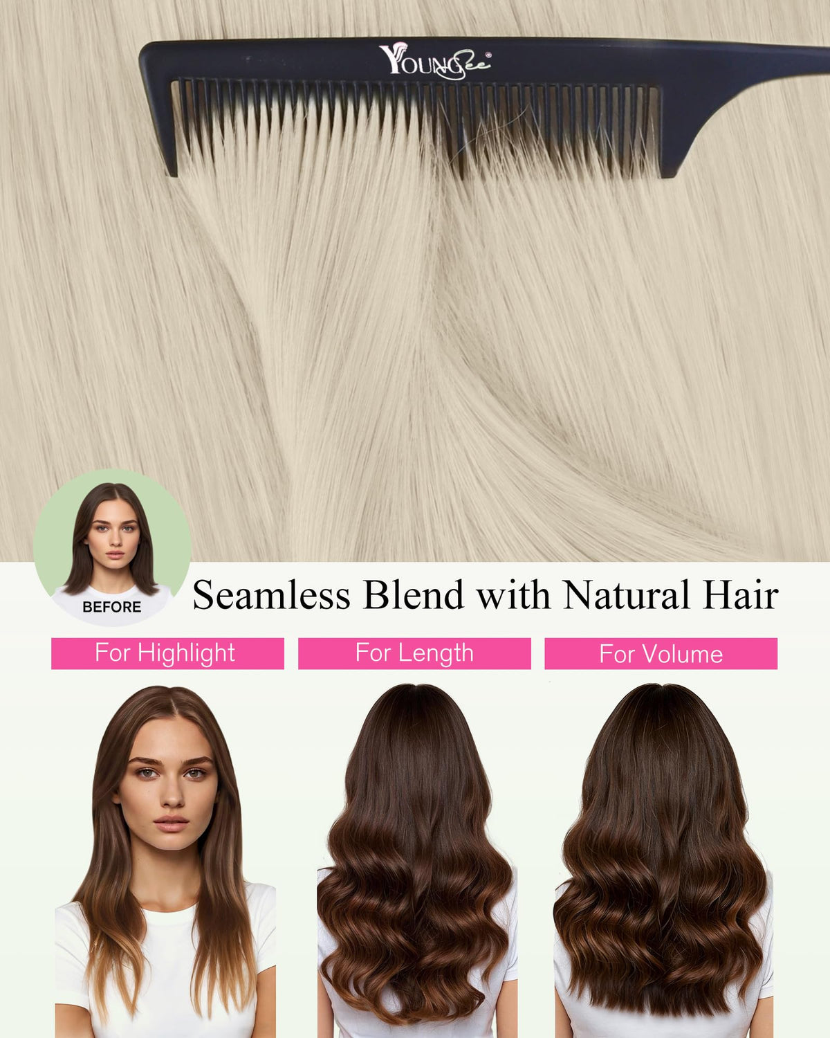 YoungSee 12-inch length extension for everyday styling