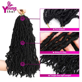 Youngther 7-pack 24-inch locs provides full coverage for thick looks.