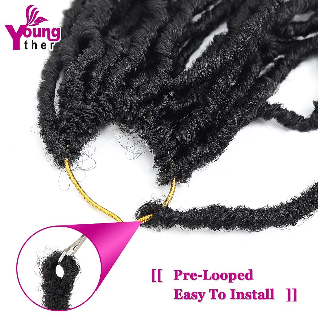 Youngther extended whole strands for easy even results.