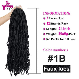 Youngther Goddess Locs pre-looped for easy installation and faster styling.