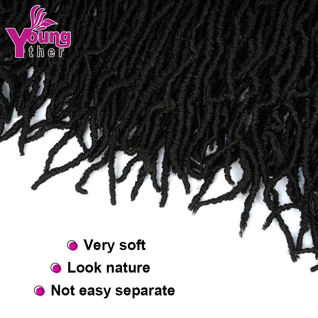 Youngther long-lasting synthetic braiding hair for daily wear and events.