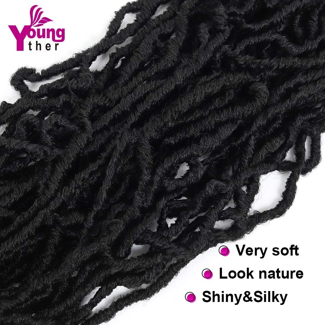 Youngther no-tangle crochet locs offer smooth styling and reliable manageability.