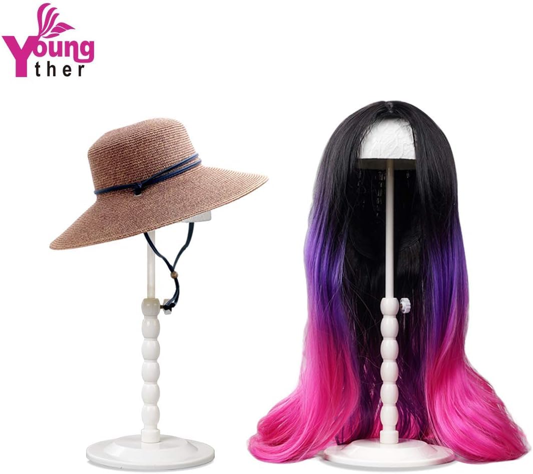 Youngther wig stand folding design for compact travel and storage.