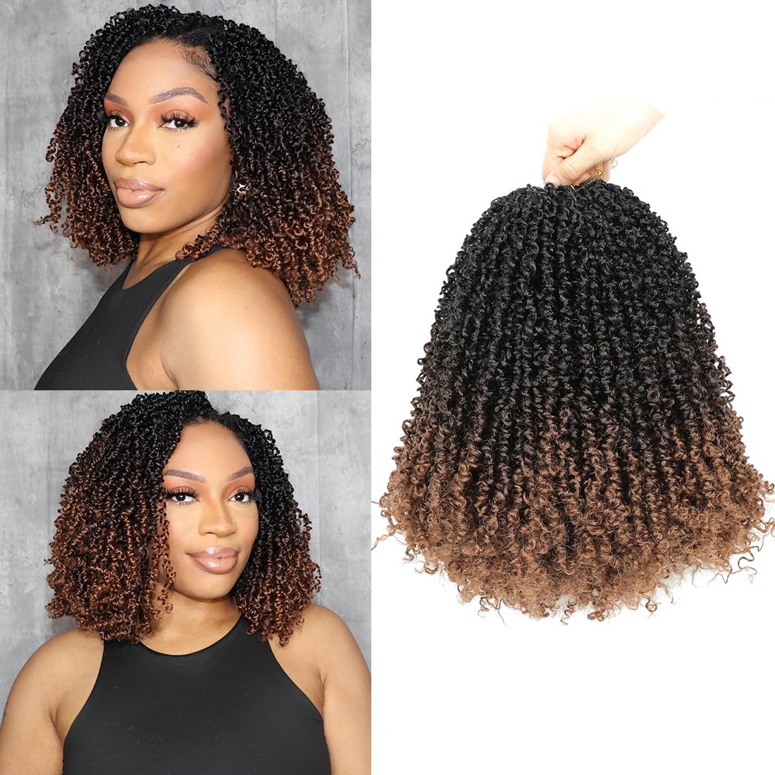Youngther Yanky Twist crochet hair 12 inch showcases soft, lightweight texture for comfortable wear