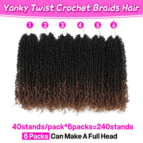 Youngther Yanky Twist crochet hair 12 inch demonstrates smooth, natural-looking texture