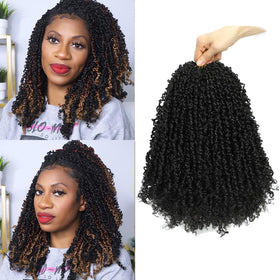 Close-up of Youngther Yanky Twist hair showing pre-twisted texture for quick, natural styling.