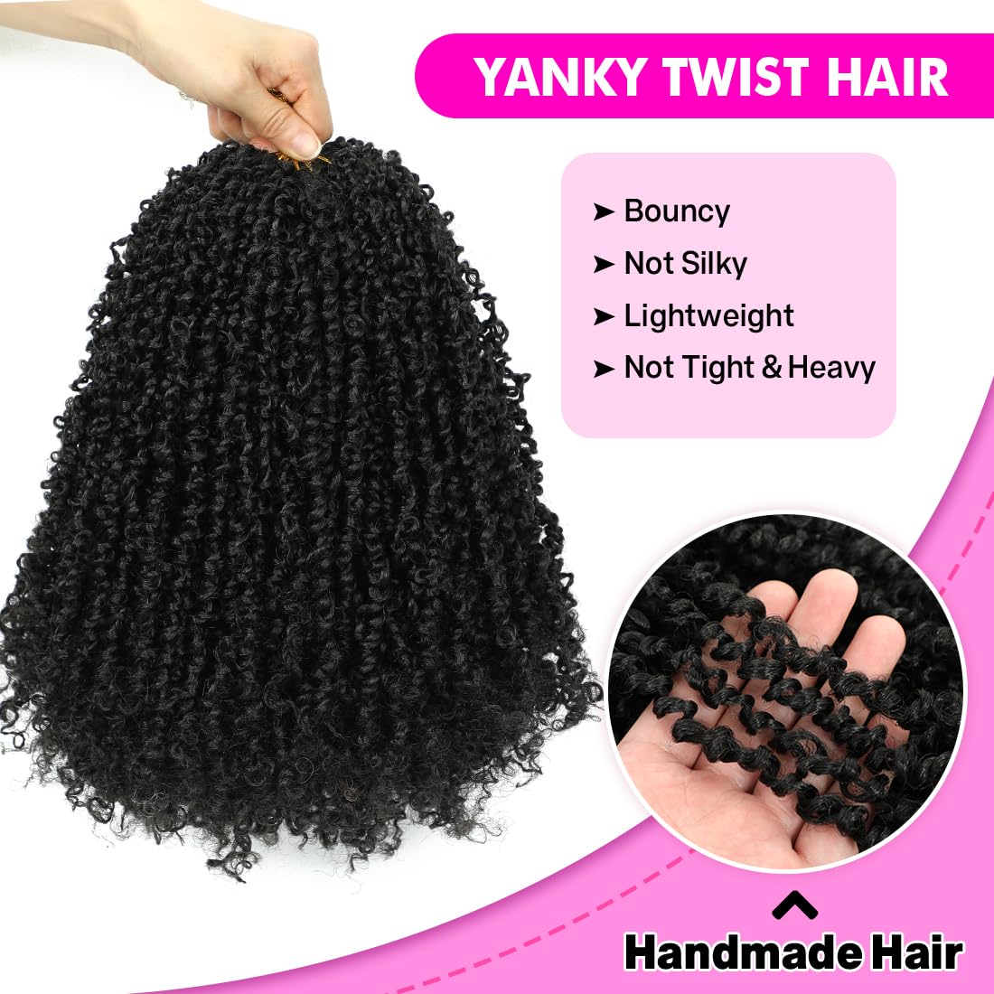 DIY-friendly installation of Yanky Twist crochet hair at home.