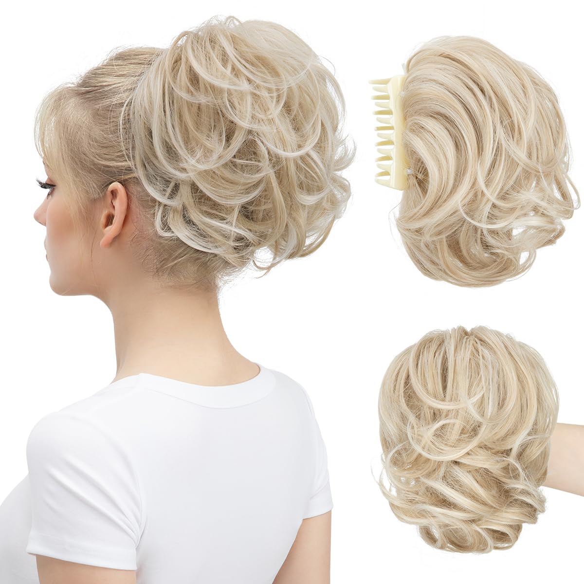Youngways claw clip short ponytail for quick, secure styling.